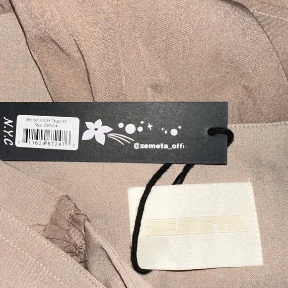 ZEMETA Attic Doll Midi Skirt in Taupe New - Picture 7 of 8